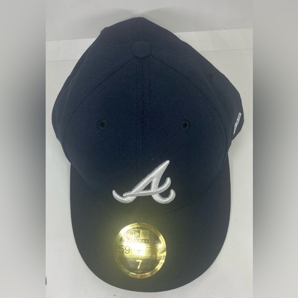 Atlanta Braves New Era Low Profile 59FIFTY Fitted Hat Navy Size 7 - Picture 4 of 9